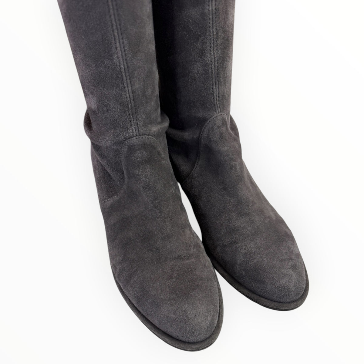 STUART WEITZMAN Gray Suede Lowland Over-The-Knee Boots Size 7.5