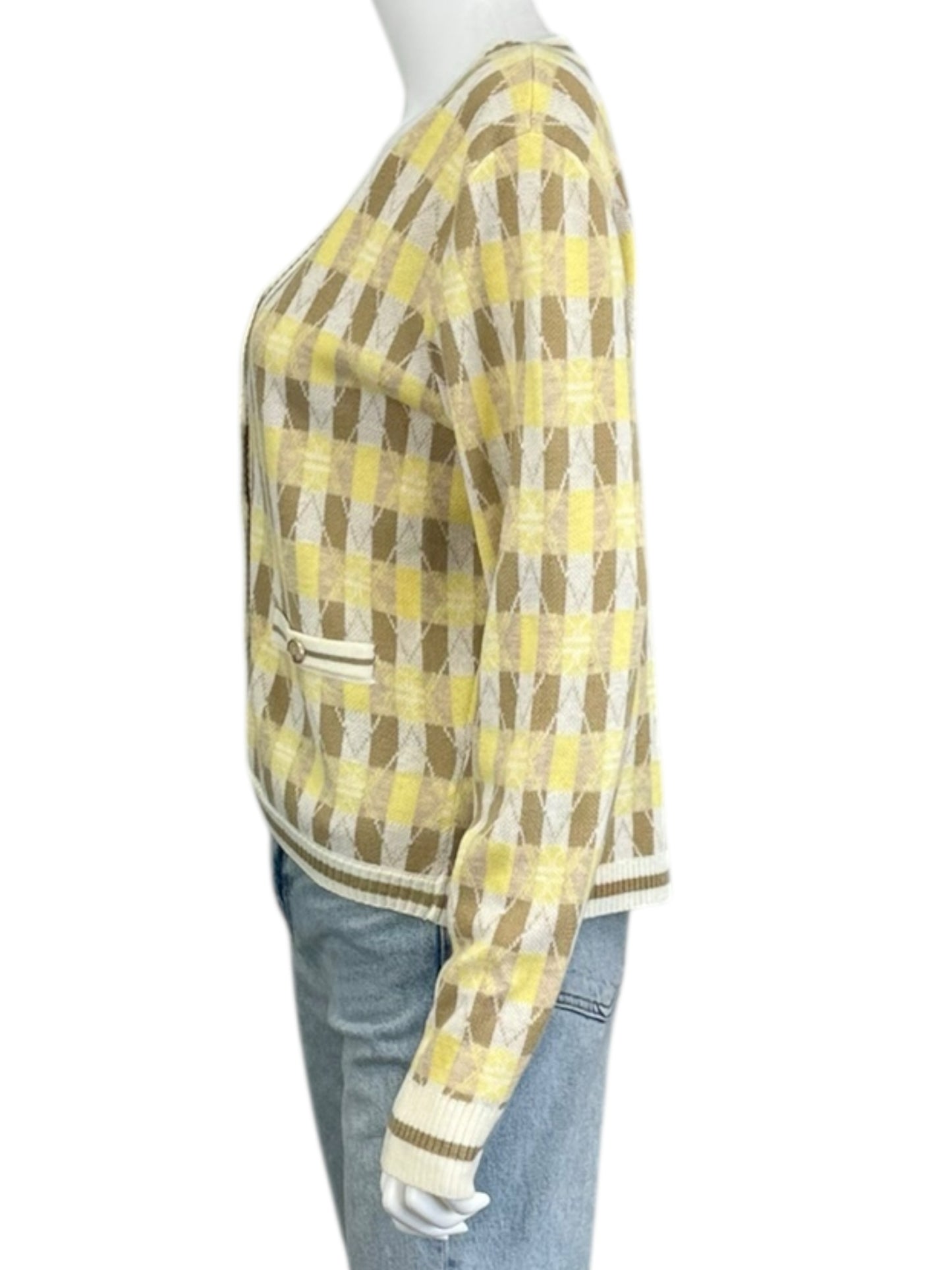 heartloom NWT Argyle Sweater Cardigan Size L