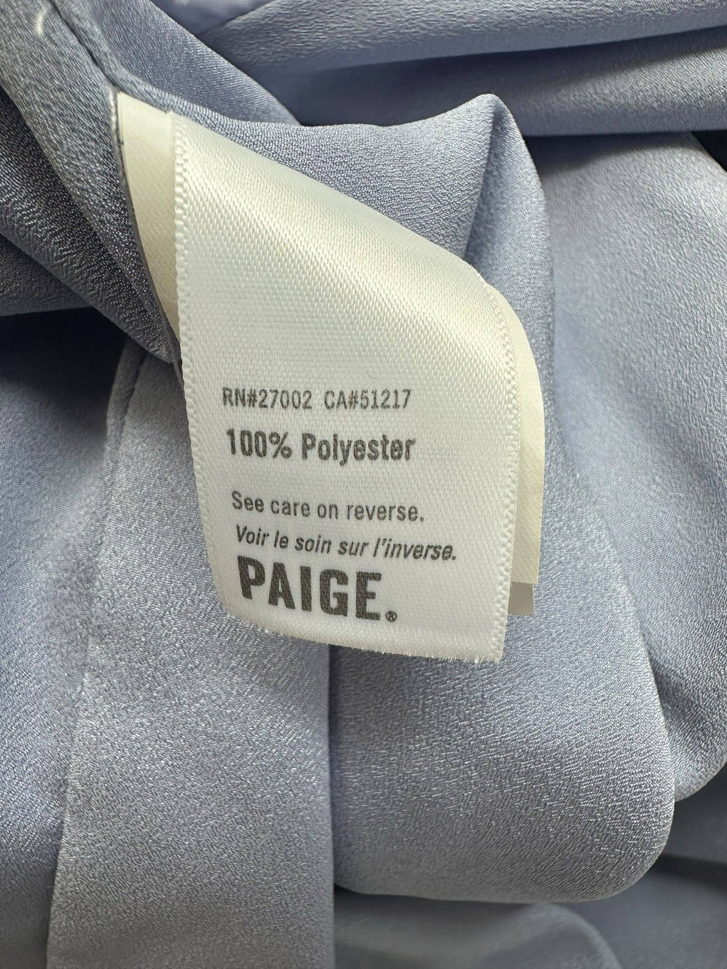PAIGE Blue Satin Print Midi Dress Size S
