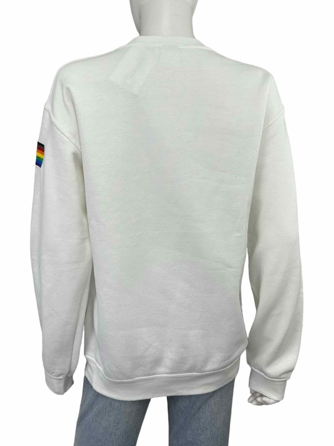 KOCH White Crewneck EQUALITY Sweatshirt Size S