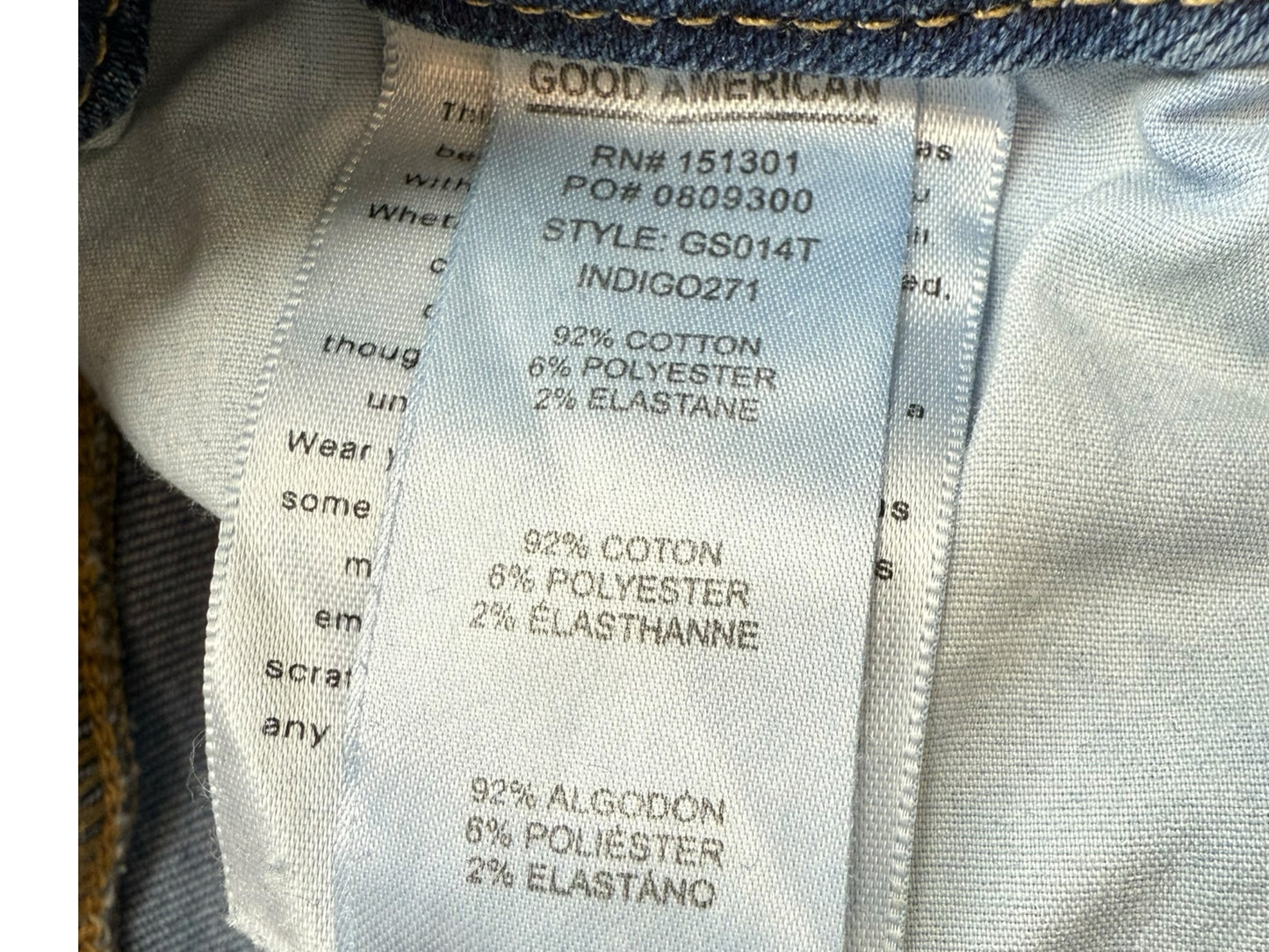 GOOD AMERICAN Blue Straight Leg Jeans Size 6