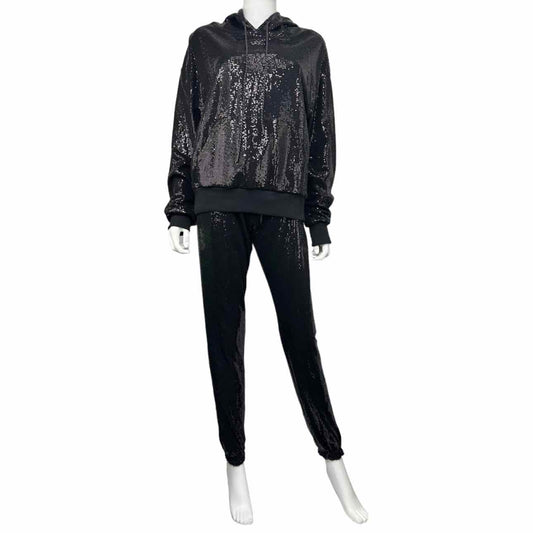 PAM&GELA Black Sequined Jogger Set Size S