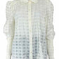 maeve Sheer Cream Plaid Button-Down Size L