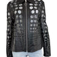 ESCADA SPORT Black Lamb Leather Polka Dot Jacket Size XL