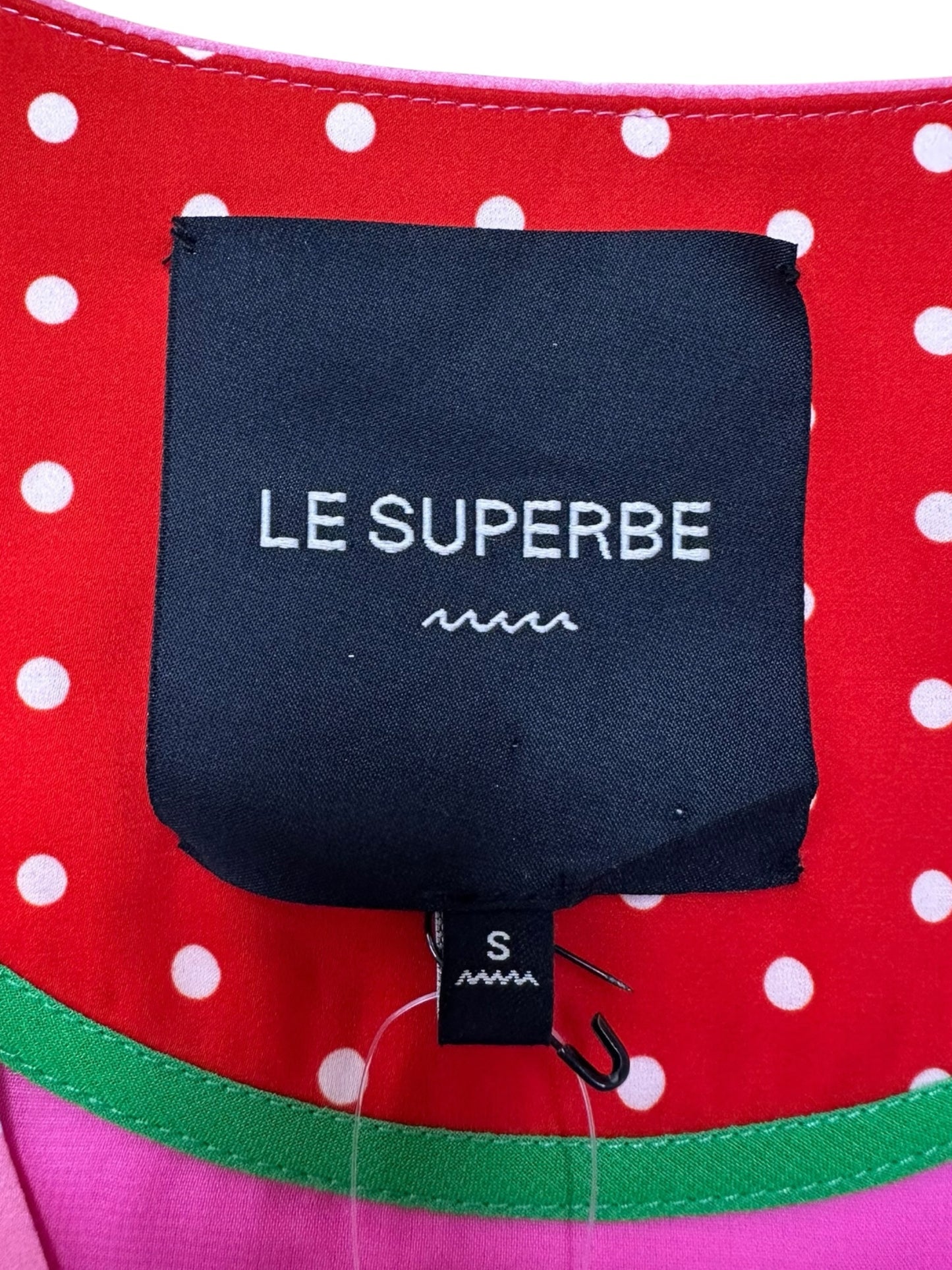 LE SUPERBE NWT Pink Polka Dot Wrap Mini Dress Size S