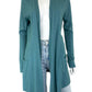 WHITE + WARREN Teal Silk/Cashmere Blend Sweater Cardigan Size M