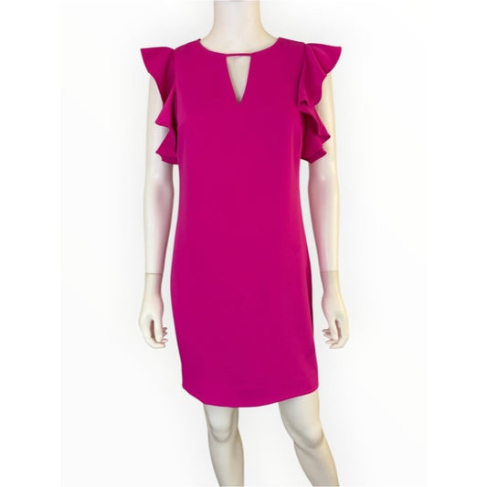 Trina Turk Pink Flutter Sleeve Mini Dress Size XS