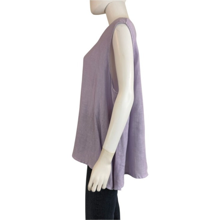 BRYN Walker Lilac 100% Linen Tank Size XL