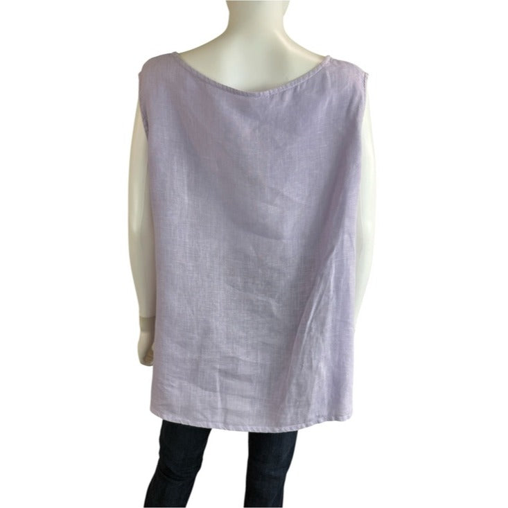 BRYN Walker Lilac 100% Linen Tank Size XL