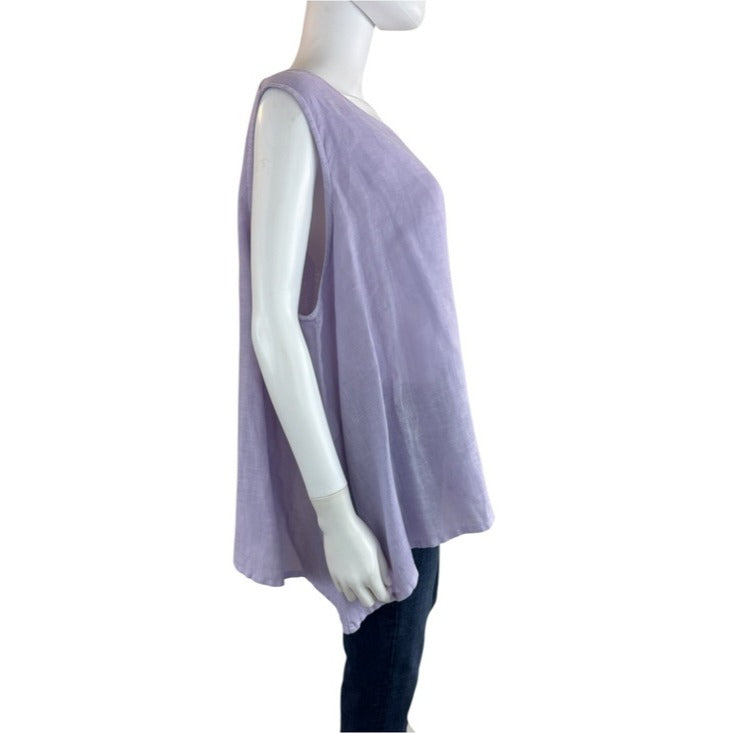 BRYN Walker Lilac 100% Linen Tank Size XL