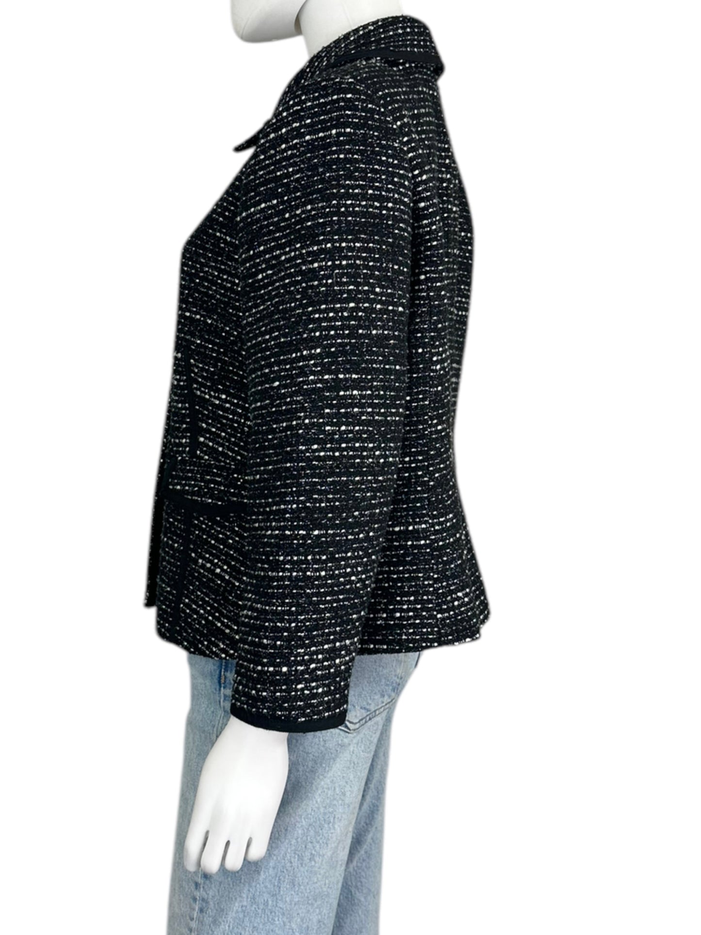 Talbots Black and White Tweed Jacket Size 12