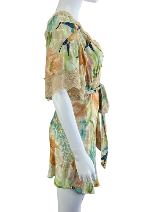 Spell & the Gypsy Cream Satin Mini Dress Size S