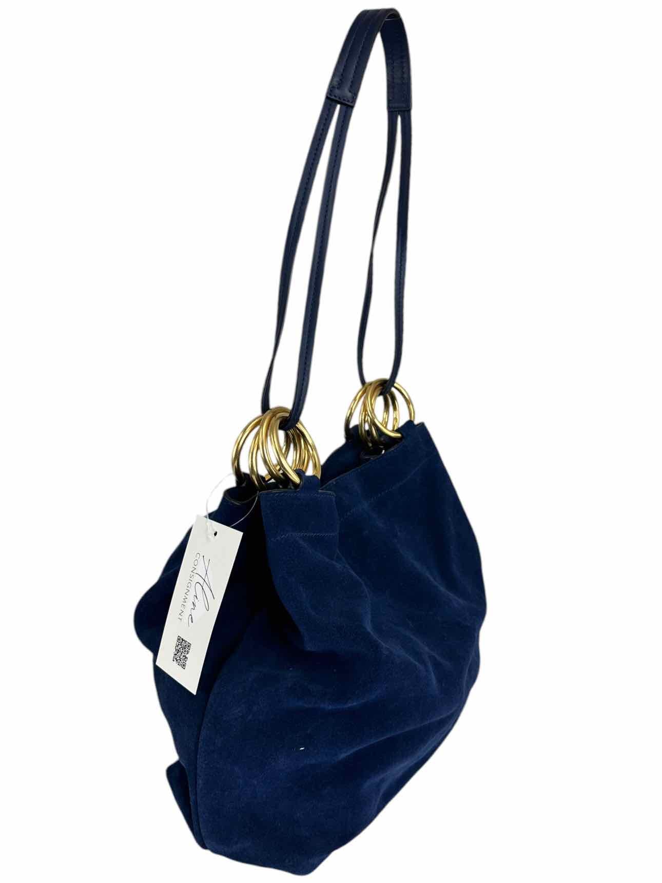 Tory Burch Farrah Suede Tote in Navy