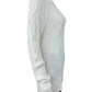 J. Crew White Organic Cotton Cable Knit Sweater Size M