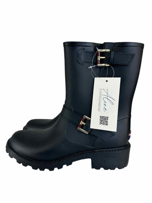 Tommy Hilfiger Black Rubber Boots Size 10