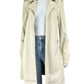 BAGATELLE Cream Vegan Leather Trench Coat Size S