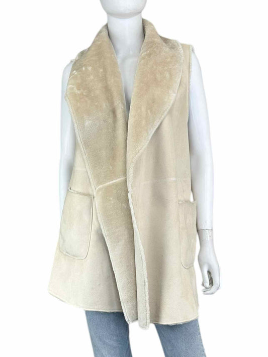 DOLCE CABO Cream Vegan Suede Vest Size L