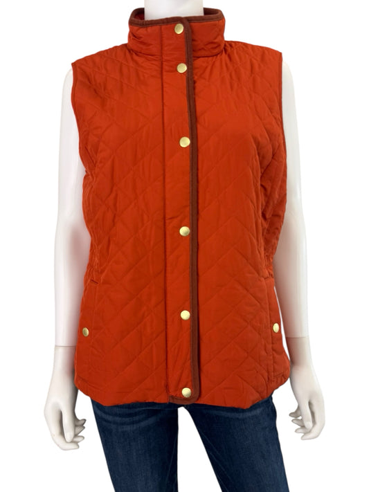 Talbots Orange Quilted Puffer Vest Size LP
