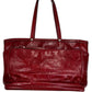 coach Designer Red Leather Monogram Tote Handbag