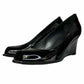 Stuart Weitzman Black Patent Leather Wedges Size 8