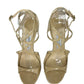 JIMMY CHOO Nude Patent Leather Azia 110MM Gladiator Sandals Size 40