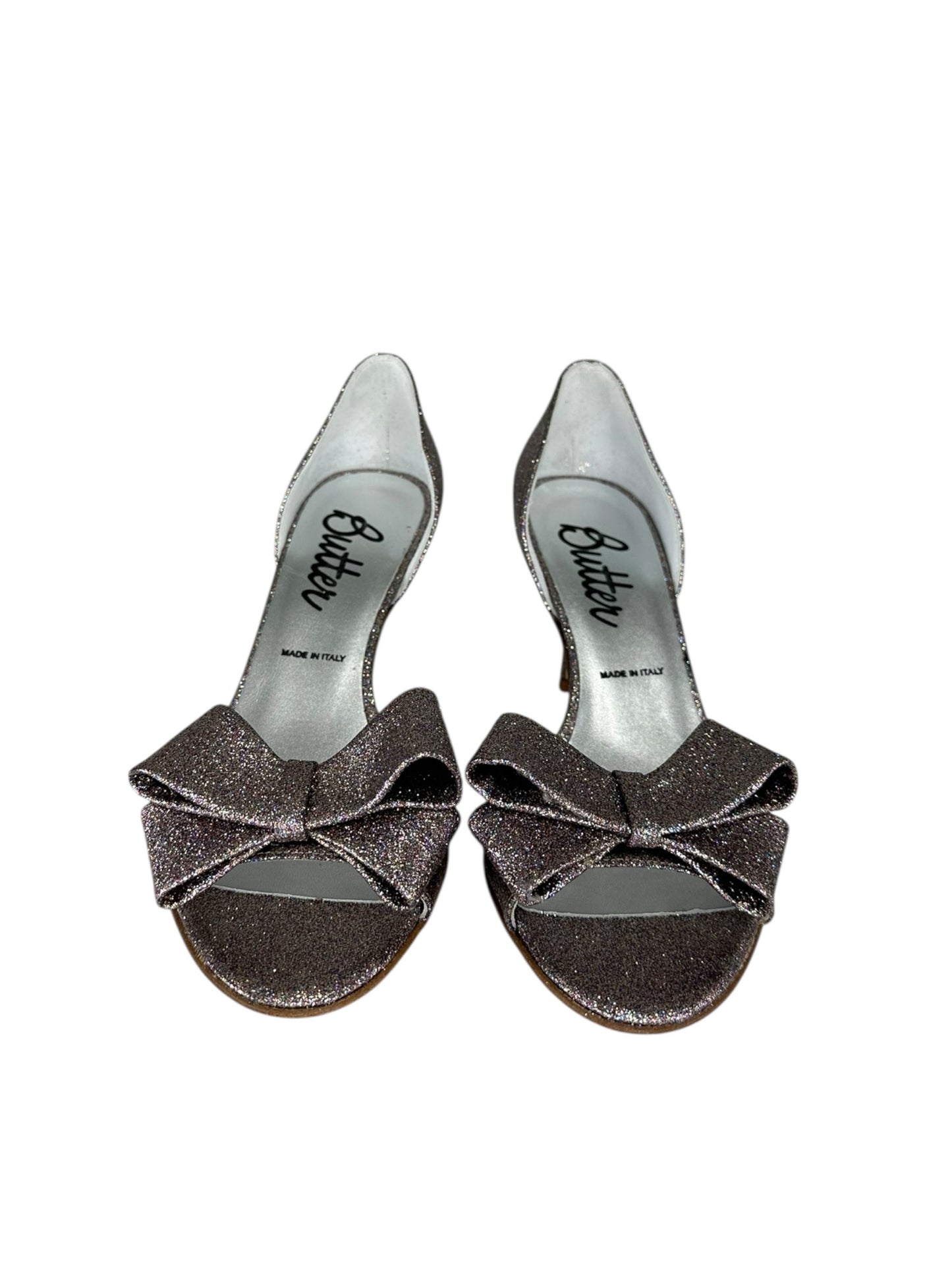Butter Rose Glitter Bow Cassidy D'Orsay Heels Size 7.5