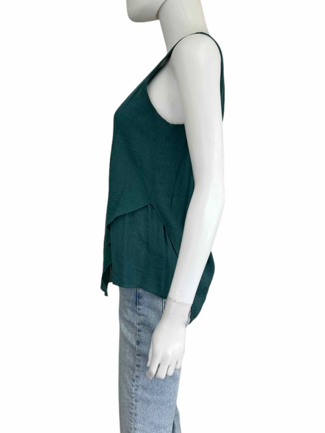 NIC & ZOE Teal Asymmetrical Hem Tank Size S