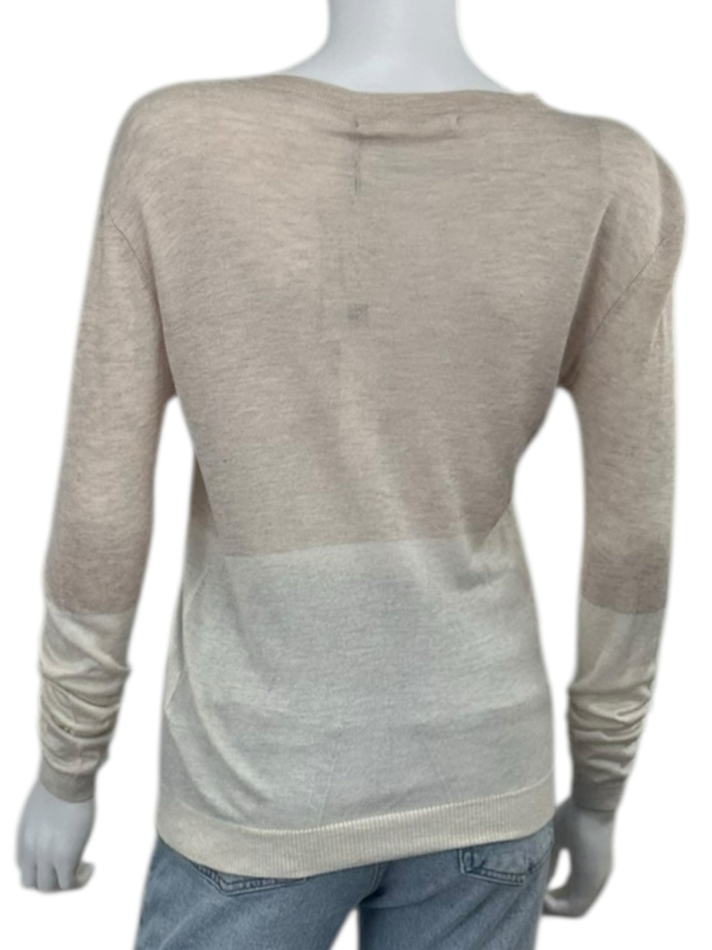 one grey day Tan and Cream Blocked Sweater NWT Size S