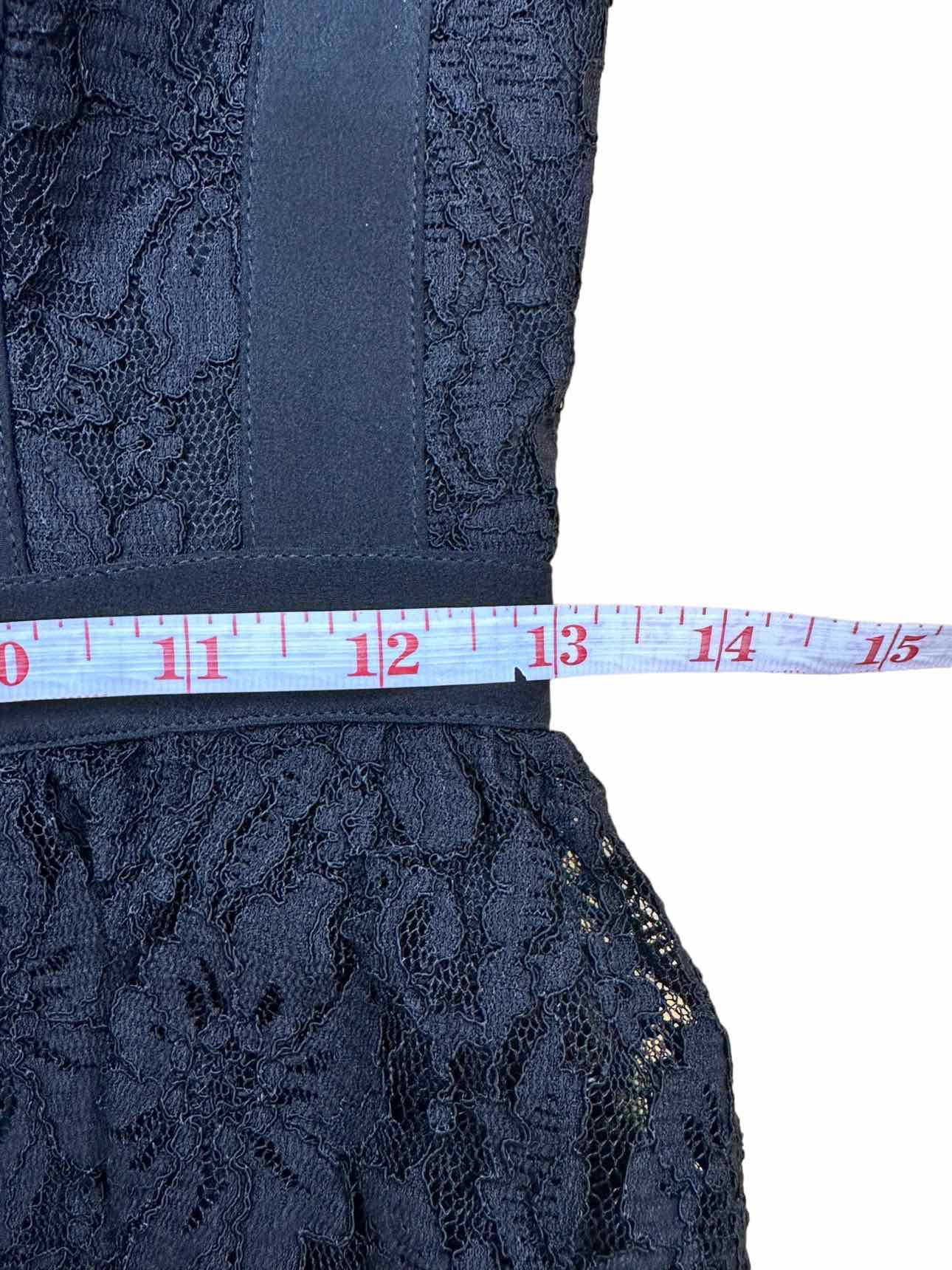 BETSEY JOHNSON Black Lace Strapless Cocktail Dress Size 2