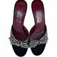 Salvatore Ferragamo Black Striped Bow Heel Size 8