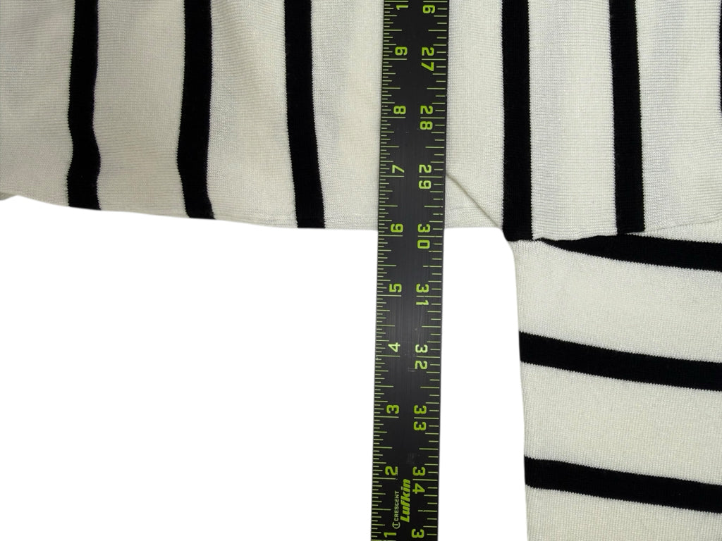 Adrianna Papell White Striped Turtleneck Sweater Size L