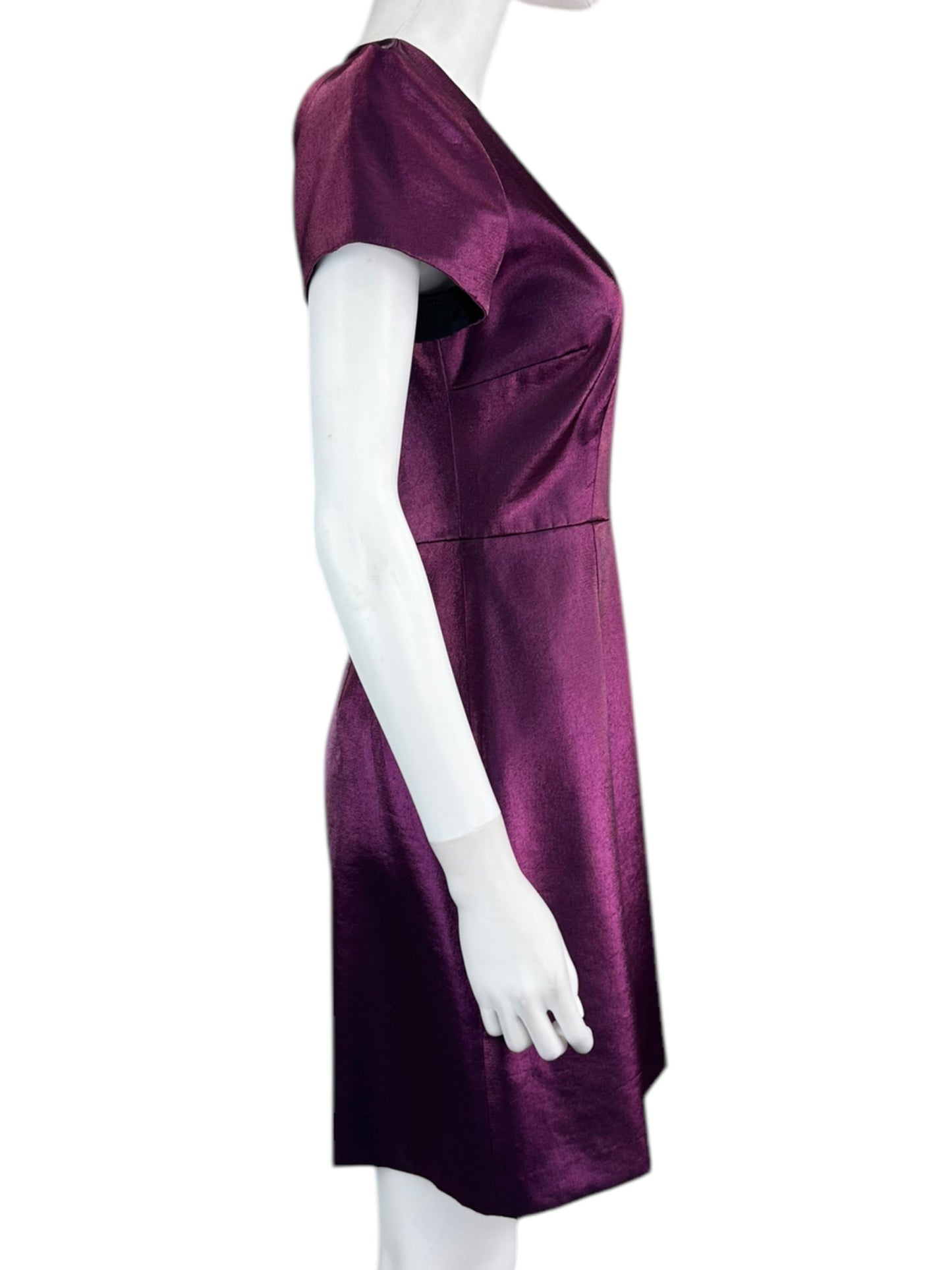 milly Purple Shiny Midi Dress Size S