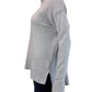 WHITE + WARREN Gray Cashmere Blend Mock Neck Sweater Size L