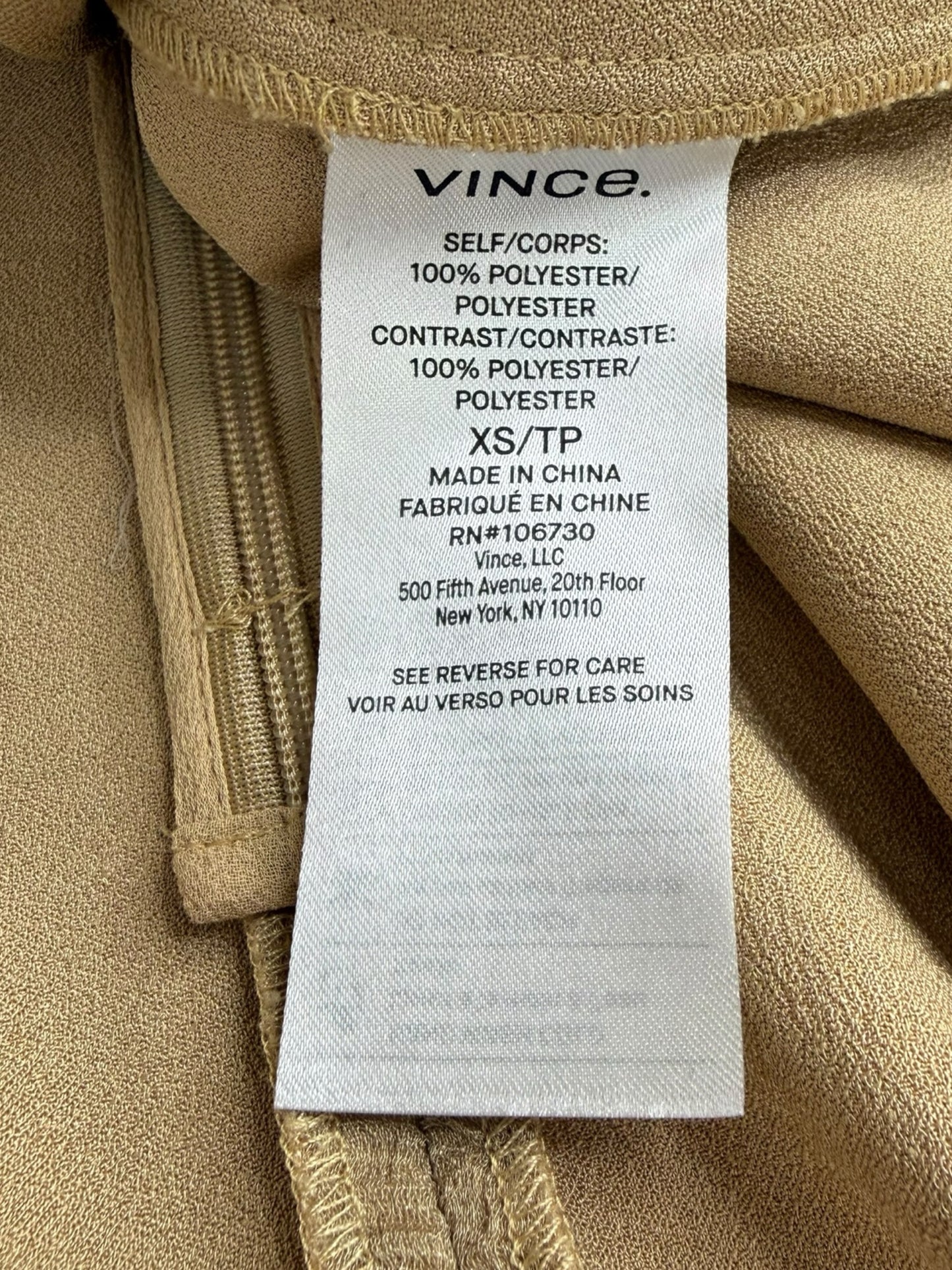 Vince Gold Crinkle Textured Shell Size XS