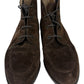 SALVATORE FERRAGAMO Brown Suede Boots Size 7.5