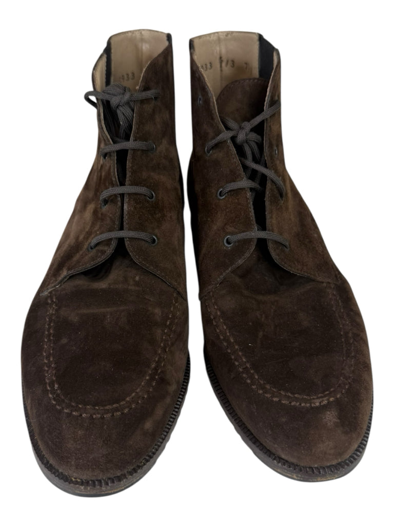 SALVATORE FERRAGAMO Brown Suede Boots Size 7.5