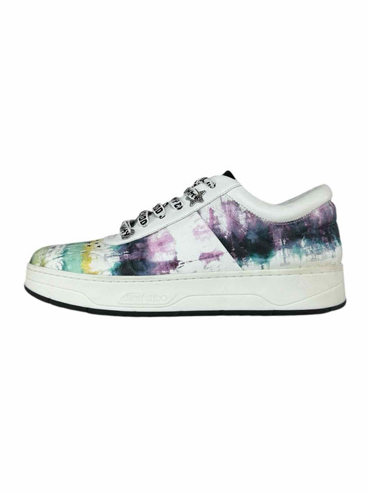 JIMMY CHOO Hawaii Tye Die Oasis Leather Sneakers Size 39