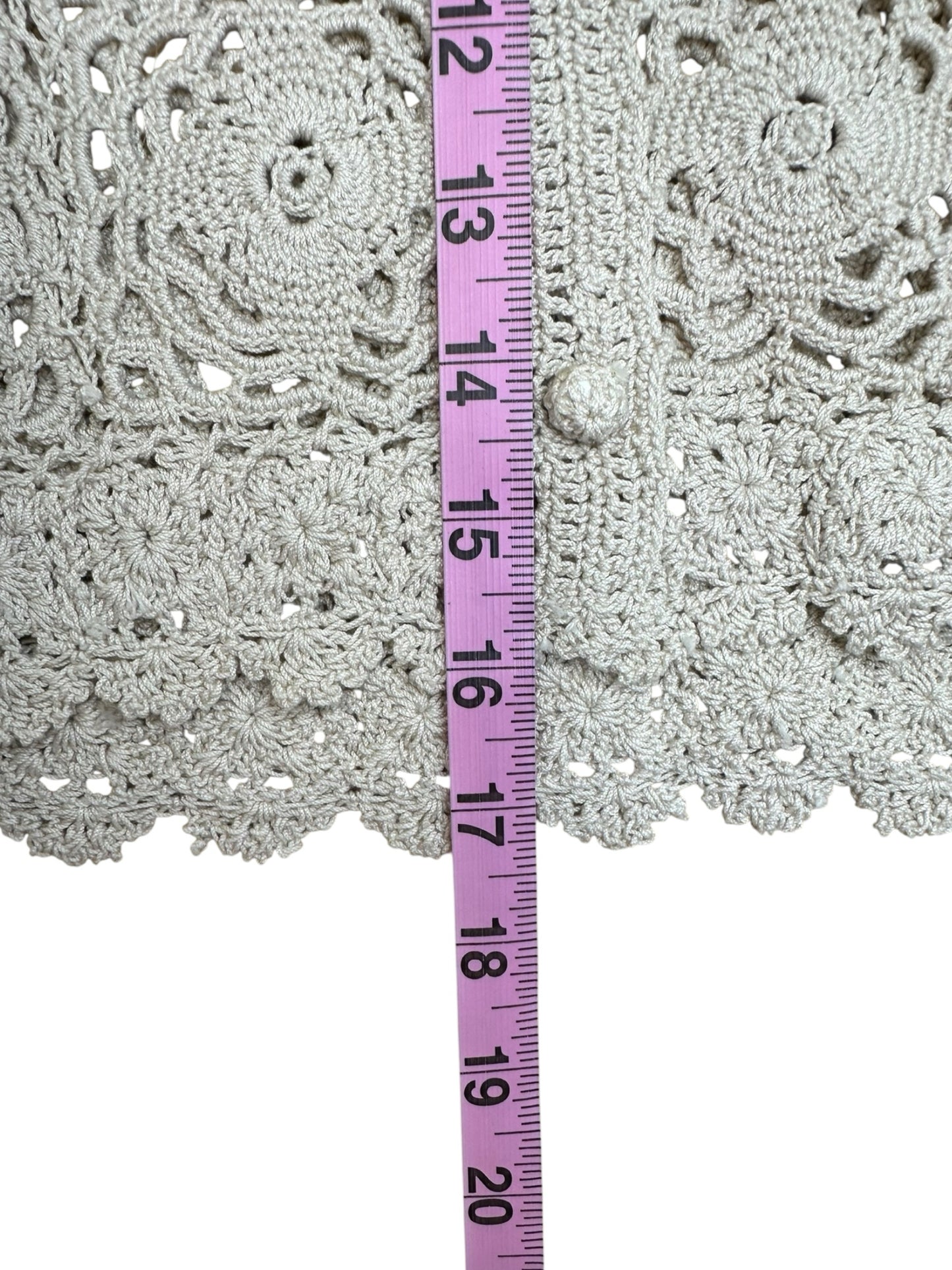 the great. Cream Crochet Knit Sweater Size O/S