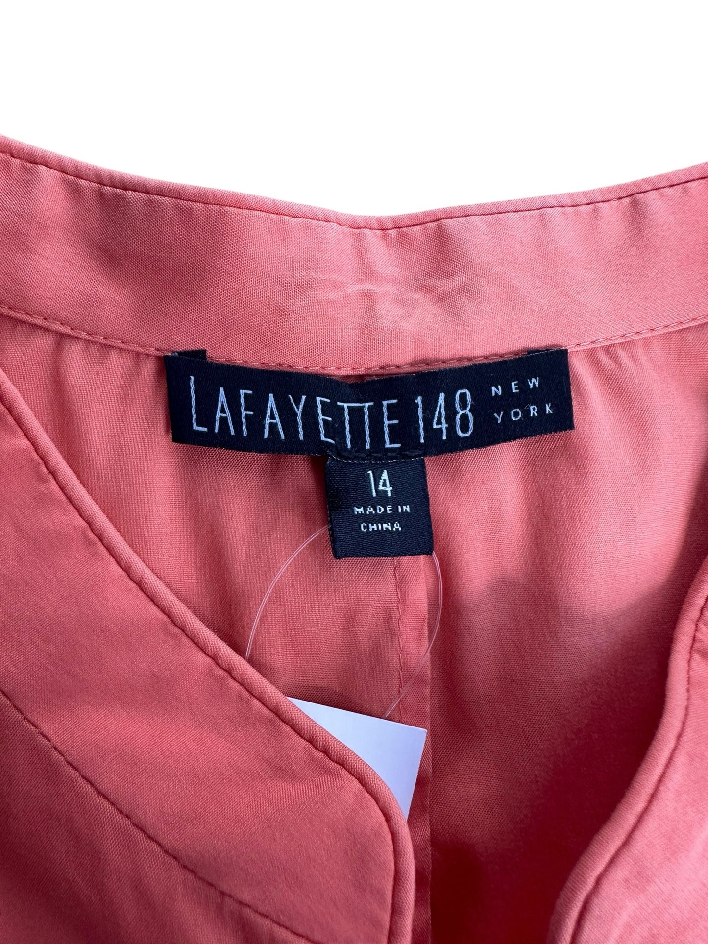 LAFAYETTE 148 NEW YORK Orange Button Down Size 14