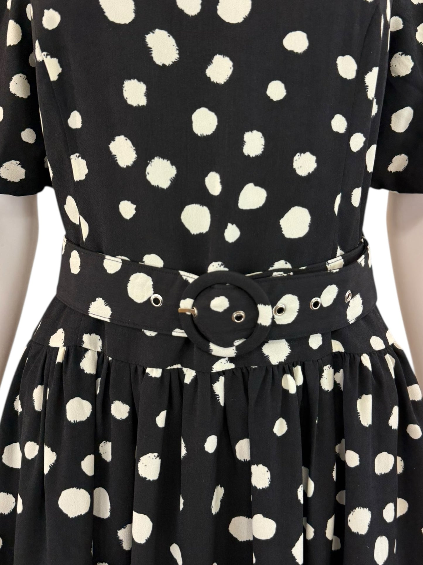 Adelyn Rae NWT Black Darlene Polkadot Mini Dress Size M