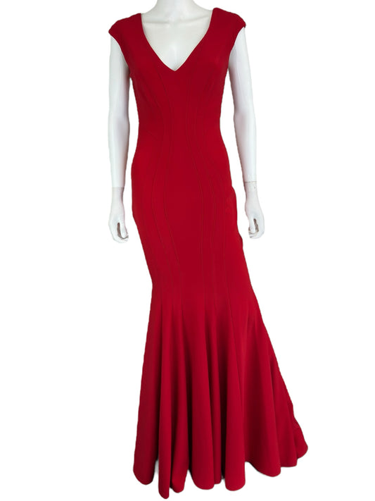 Betsy & Adam Red Maxi Formal Dress Size 10