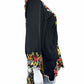 JOHN MARK Floral Embroidered Black Blouse Size M