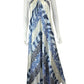 BANANA REPUBLIC NWT Blue Silk Belay Maxi Halter Dress Size M