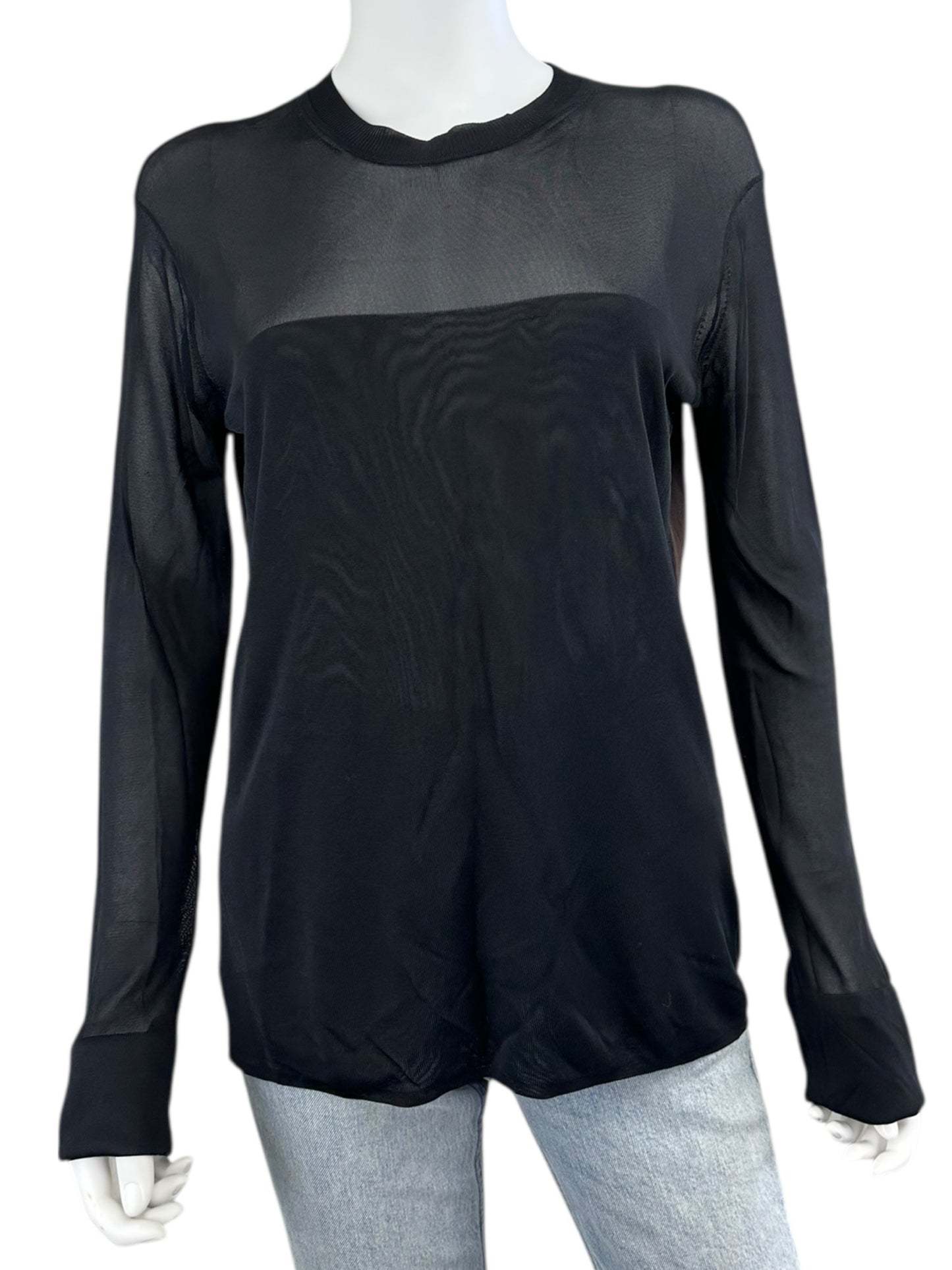 Alexander Wang Black Mesh Blouse Size L Blouse