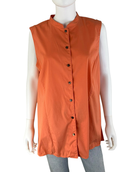 LAFAYETTE 148 NEW YORK Orange Button Down Size 14