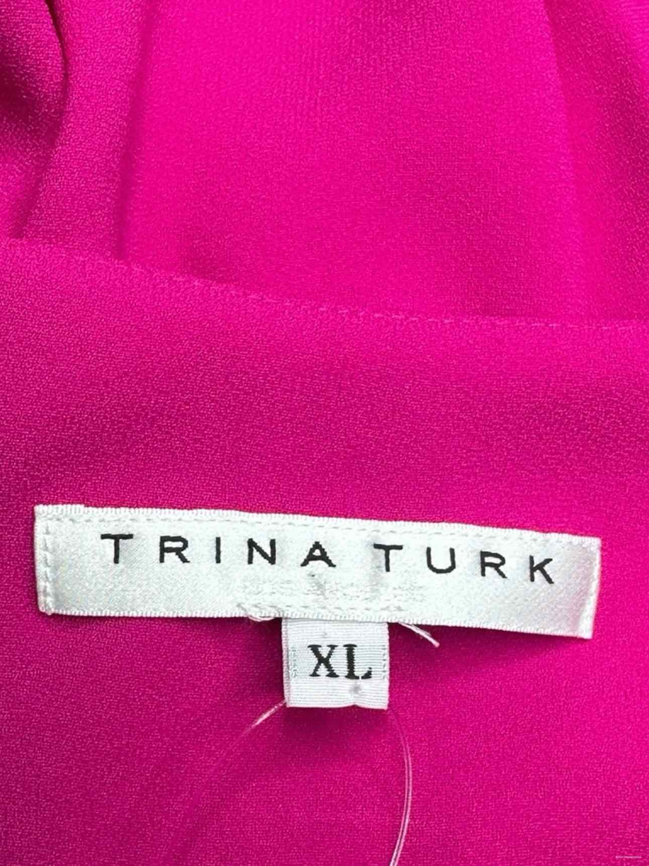 TRINA TURK Hot Pink Wrap Blouse Size XL