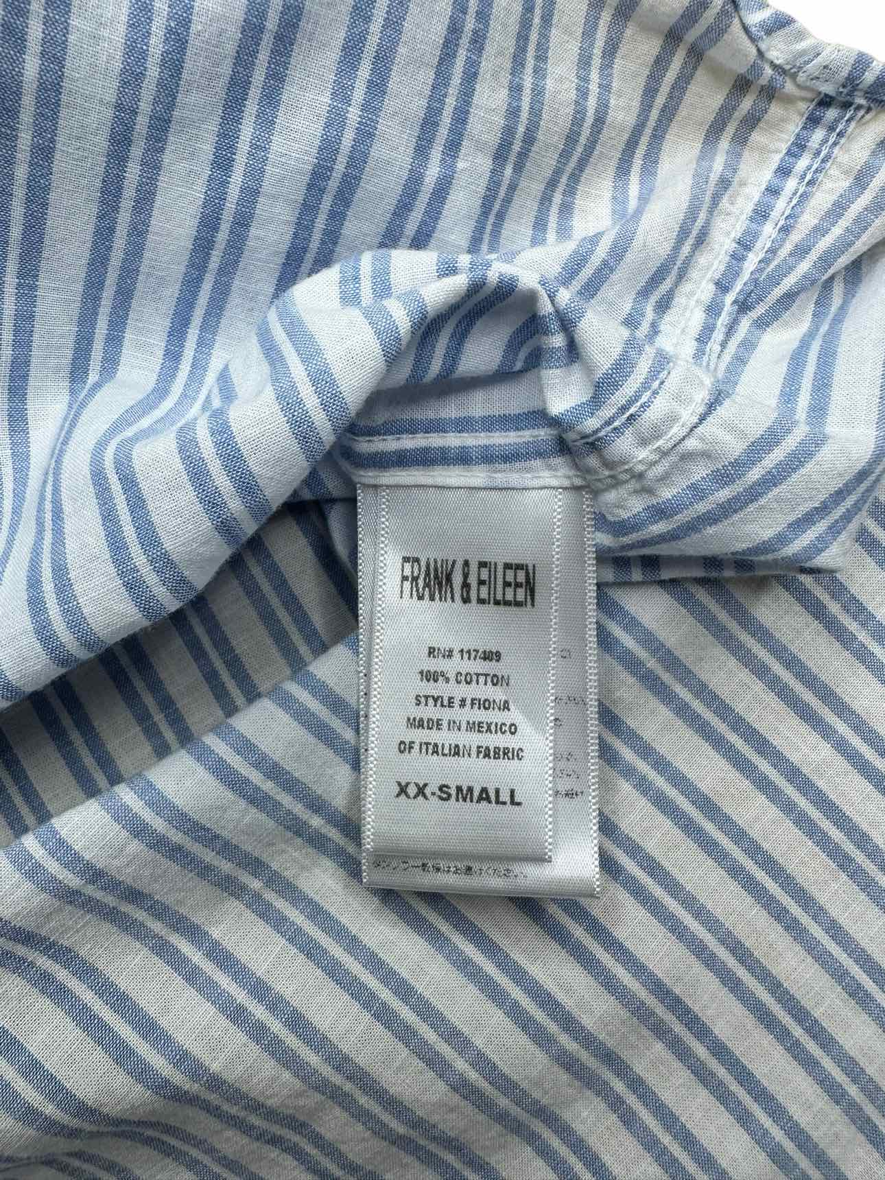 Frank & Eileen Blue Striped FIONA Button-Down Shirt Size XXS