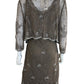 SCALA NWT Brown Beaded Formal Dress and Cardigan Set Size 12