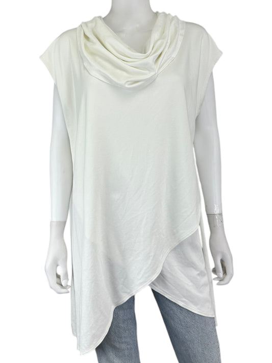 BRYN WALKER Ivory Crossover Knit Top Size XL