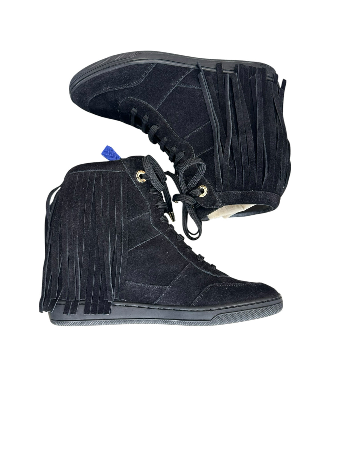 Louis Vuitton Black Millenium Wedge Sneaker Size 37.5